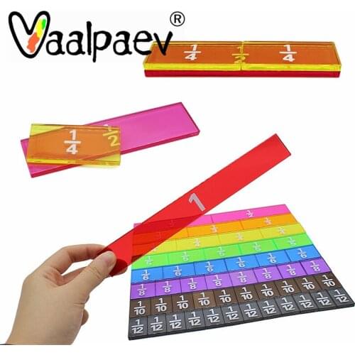 Learnning Math Fraction Numerator and Denominator Number Counting Presenter Teaching Equipment Montessori Abacus Toy for Student