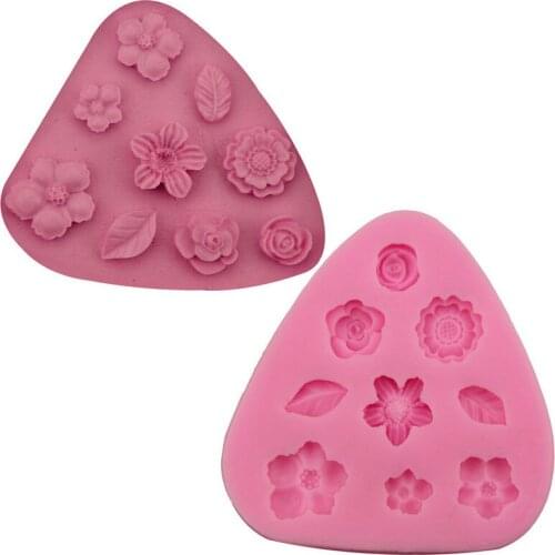 Wholesale Cartoon Flower And Leaf Silicone Fondant Soap 3D Cake Mold Cupcake Jelly Candy Chocolate Decoration Baking Tool Moulds