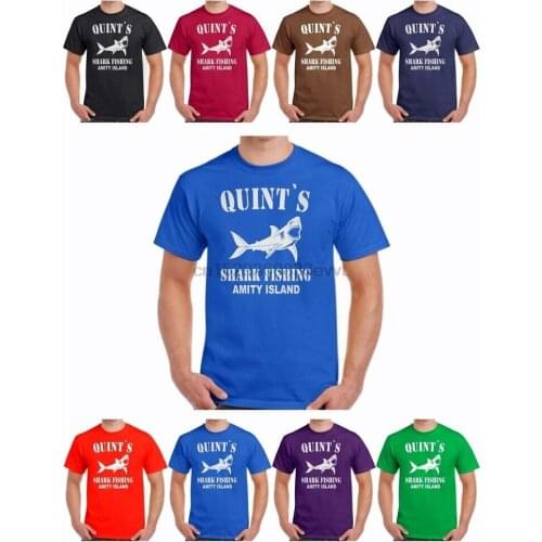 Quints Shark Fishing T-Shirt Jaws Movie Funny Fancy Dress Tackle Retro S - 8XL