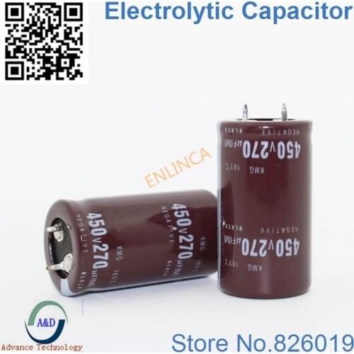 15pcs/lot 450v 270uf Radial DIP Aluminum Electrolytic Capacitors size 25*45 270uf 450v Tolerance 20