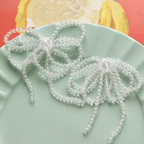 Ins wind retro transparent small exaggerated bow stud earrings paste piece DIY jewelry accessories earrings material package