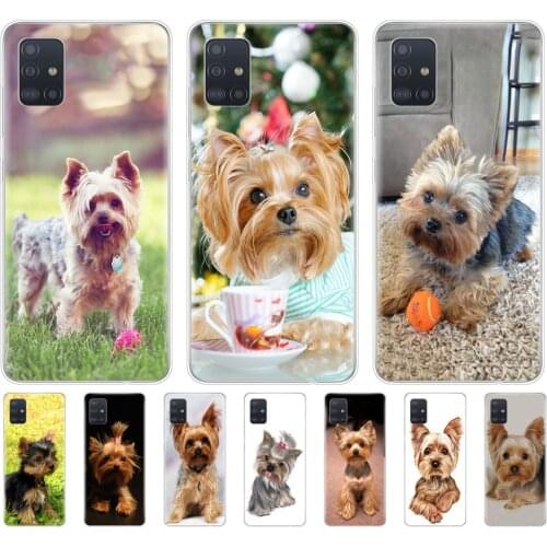 Silicon phone cover case for samsung galaxy A31 A41 A51 A71 A01 A81 A91 A30S A20S A50S M30S M40S yorkshire terrier dog puppy