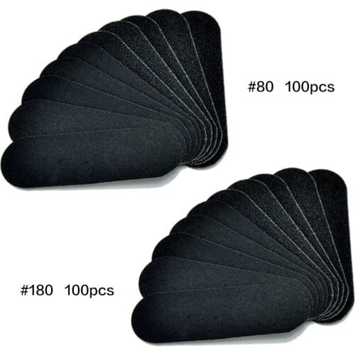 200pcs Grit #80 #180 10.5*3.5cm Sanding Cloth Replacement Refill Remover Foot File Beauty Care Pedicure Feet Care Pad Easy Heel