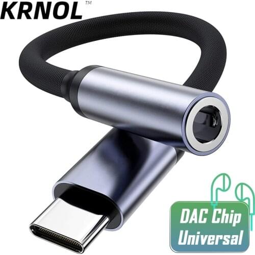 USB Type C to 3.5 MM Headphone Jack Adapter DAC Tipo C A 3.5MM Earphone Adaptador Converter USBC TypeC Audio AUX Cable Adaptor