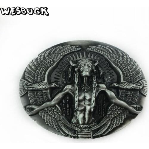 WesBuck Brand Metal Belt Buckle for Men Women Jeans Accessories Suit 4cm Width Belt Cowboy Western Skull Belts Buckles