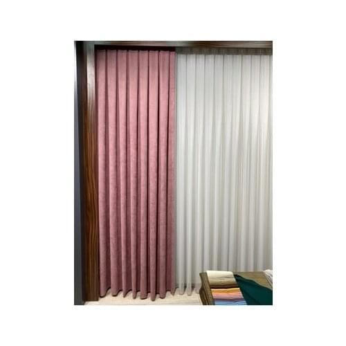 DowryWorld - Curtain Single Wing 1/3 Thick Pleat Powder Background Curtain