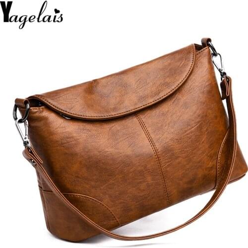 2019 Female Messenger Bags Ladies Soft Genuine Leather Shoulder Bag High Quality Vintage Envelope Crossbody Bag For Women Clutch