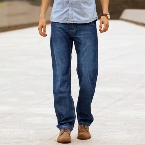 2019 Mens Casual Autumn Denim Cotton Loose Work Long Trousers Jeans Pants men jeans pants