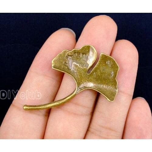 25pcs-Antique Bronze Ginkgo Leaf charms Pendant 47x32mm