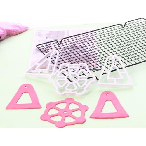 3Pcs/Set Facemile Pinwheel Cookie Cutter DIY Fondant Chocolate Cake Embossing Stencil Mold Biscuit Mold Baking Tool
