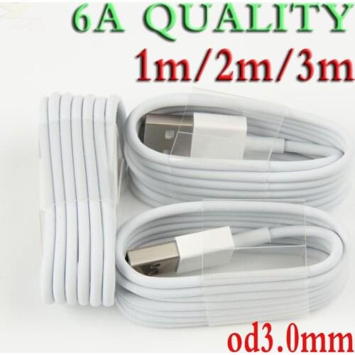 8pin 144 thick od 3.0 mm weaven More copper good 6A USB Data Sync fast Charger Cable for iPhone 7 i7 i6 Plus 1m 2m 3m 100pcs