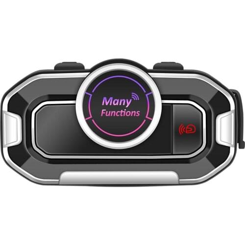 Motorcycle Bluetooth Helmet Headset With FM Radio, Bluetooth 5.0 Intercom Quickly Pair, Ipx7 Waterproof Interphone Earphones