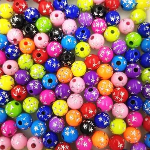 8mm Five-pointed star Needlework Accessories Acrylic Loose Beads For DIY Jewelry Making Pendant Necklace Bracelet Wholesale