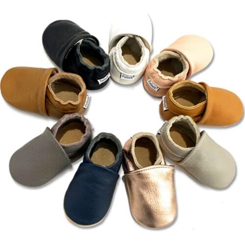 Baby Fringeless Moccasins Genuine Leather Boys and Girls Shoes for Newborns, Infants, Babies, Toddlers