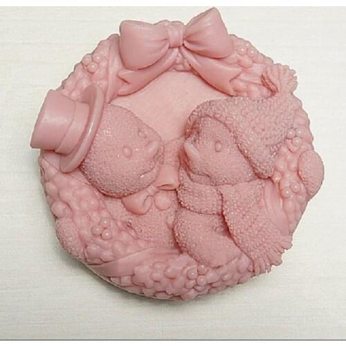 Snowman Design Silicone Soap Mold Food Grade Silicone Molds for Soap Making