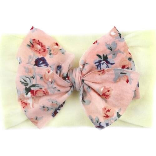 New Childrens Baby Elastic Hairband Bohemian Hair Ornaments Bowknot Nylon Hairband Baby Accessories Baby Turban