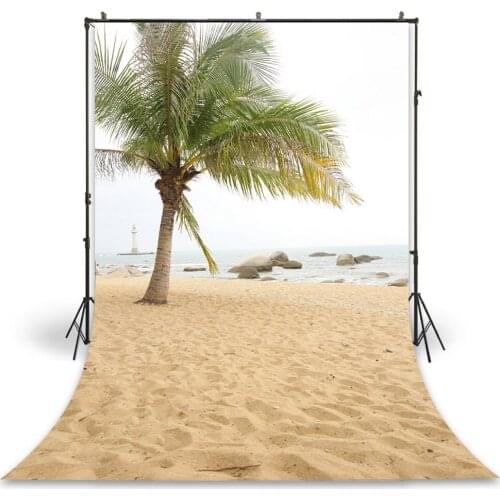 HUAYI Photography Backdrop Newborns Child Photo Booth Background Seaside Beach Coconut Tree Studio Birthday Backdrop XT-3405