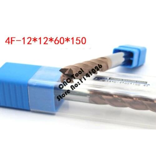 1PCS HRC60 Extend carbide alloy Milling Cutter 4F-12*12*60*150L,high quality tungsten steel milling cutter,CNC milling tools