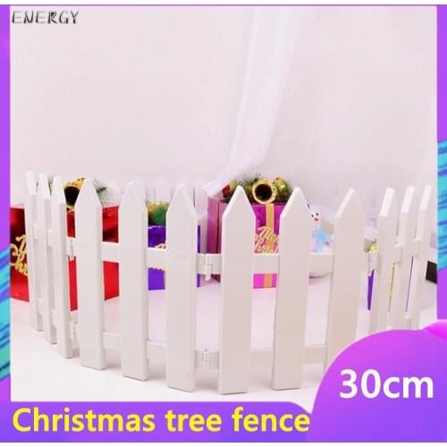 Ready stock Christmas Decorations White Christmas Tree Decoration Fence Plastic Fence Plastic Fence Fence Gift Decoration
