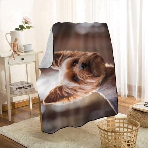 HEARMNY Yorkshire Terrier Dog Animal Nap Blanket Super Soft Warm Microfiber Fabric Blanket For Couch Throw Travel Adult Blanket