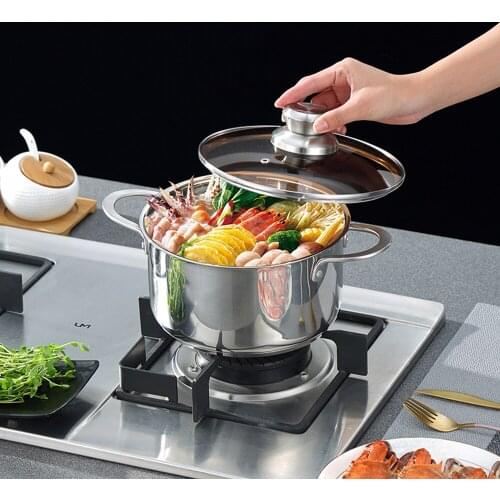 Stainless Steel Pot Milk Sauce Soup Pot Stockpot with Lid Non Stick for Picnic Multifunctional Cookware