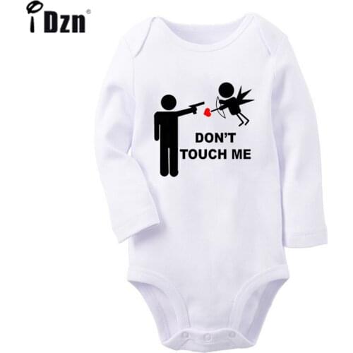 Don't Touch Me Refuse Fall in Love Design Newborn Baby Boys Girls Outfits Jumpsuit Infant Bodysuit Clothes 100% Cotton Sets