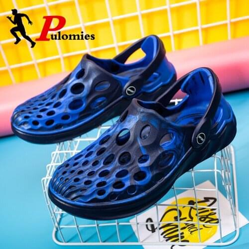 PULOMIES Summer Mens and Womens Sandals Slippers Outdoor Slippers Camouflage Platform Clogs Couple Garden Shoes Beach Sandals