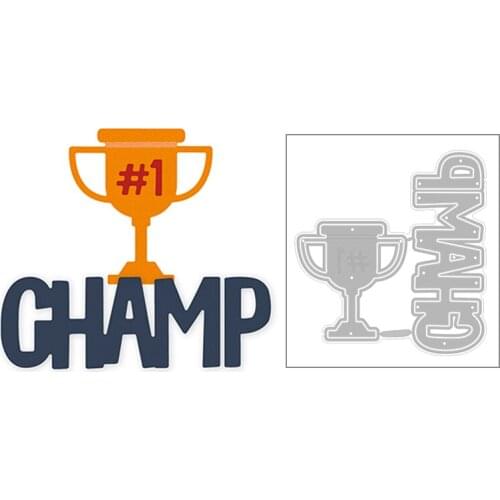 2020 Hot New Champion Trophy Capital Uppercase Word CHAMP Metal Cutting Dies Foil and Scrapbooking For Card Making Cut no stamps