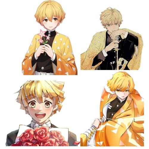 Hot Demon Slayer Zenitsu Agatsuma Anime Stickers Skateboard Laptop Guitar Luggage Funny Cool Graffiti Retro Sticker PVC