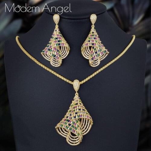 ModemAngel Luxury DUBAI Bangle Ring Set Nigerian Birdal Jewelry Sets Cubic Zirconia For Women African Beads Jewelry Sets