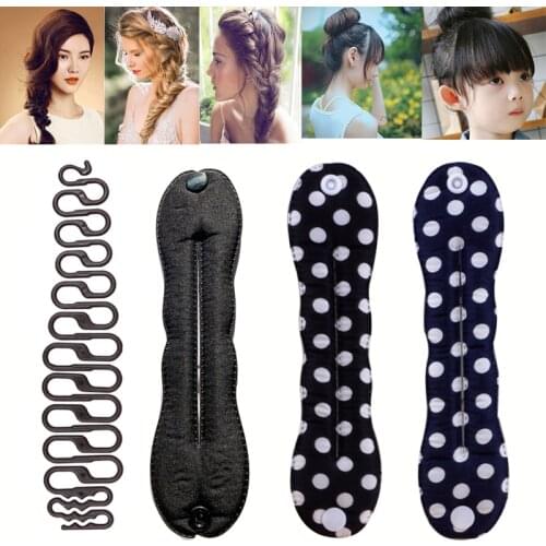 Fashion Spong Magic Donut Bun Maker Black DIY Braid Styling Tools Hairpins Twist Hair Clips Hairstyle for Women Hair Accessories