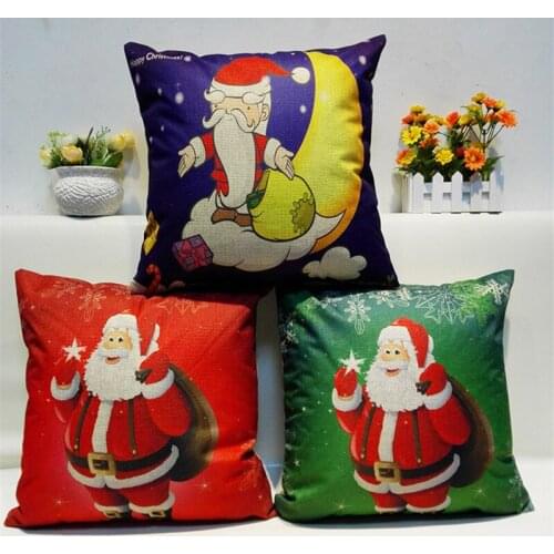 Clean Hearting 2019 Pillow Case Merry Christmas Santa Claus Pillowcase Pillow Cover Home Living Room Square Office Party 45x45CM