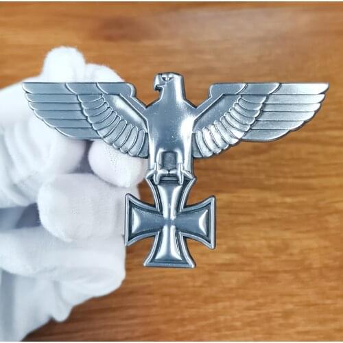 German Cross Eagle Badge WWII Military Enamel Pin Retro Silver Brooch Jewelry