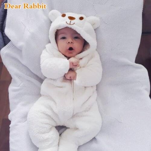2021 New born Cute bear Newborn Baby onesie costume Boy Girl Clothes Long Sleeve Hoddies Baby Romper Autumn Winter Wear 0-18M