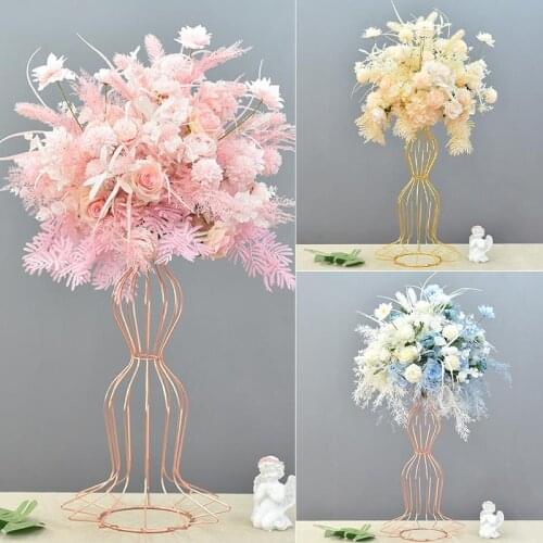 Wedding simulation table flower galvanized iron flower ware hotel wedding hall main table flower