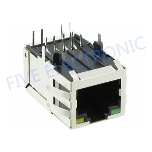 5pcs/lot J1011F21 1 Port RJ45 Magjack Connector Through Hole 10/100 Base-TX, AutoMDIX J1011F21PNL