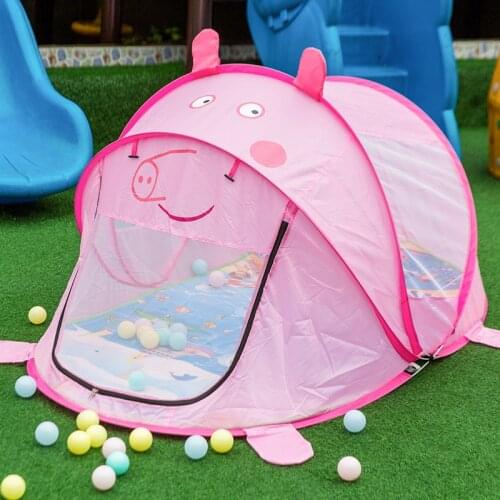 Portable Childrens Tent Cartoon Animal Kids Play House Outdoors Large Pop Up Toy Tent Indoor Nets Baby Ball Pool Pit Toys Gifts