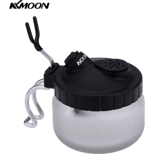 KKmoon Professional Airbrush Spray Cleaning Pot Glass Air Brush Holder Paint Jar Bottle Manicures