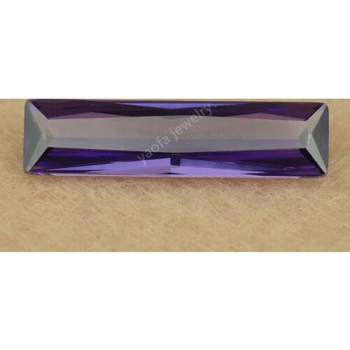 Sale 3x7~5X20mm 5A Red Violet Color Loose CZ Stone Elongated Rectangle Baguette Shape Cubic Zirconia Synthetic Gems Amethystine
