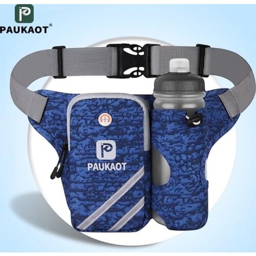 PAUKAOT Women Men Running Belt Bags Sports Runner Bag Jogging Cycling Waist Pack Water Bottle Holder