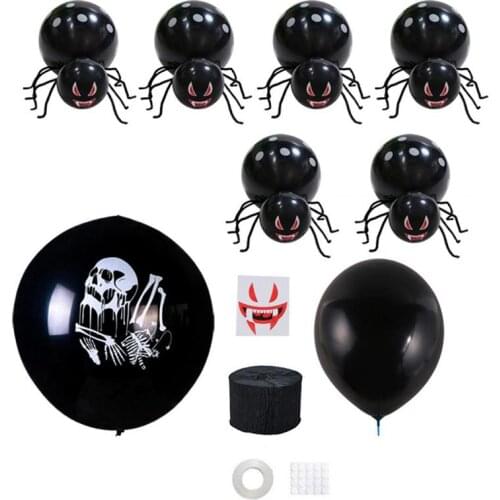 Halloween Party Decorations Balloon Spider Giant Black Spider Set Hanging Spider Decoration For Birthday Parties Bars Supplies