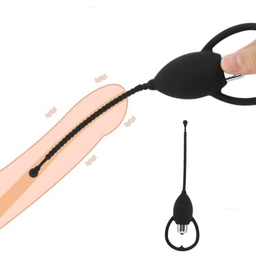 Penis Plug Vibrator Male Penis Insertion Silicone Urethral Catheter Sex Toys For Men Urethral Vibrator