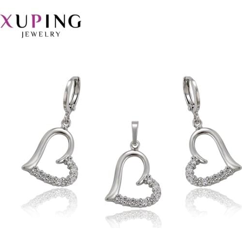Xuping Jewelry Sets Heart Shaped for Women European Style Jewelry Cold Wind Anniversary Gifts 65197