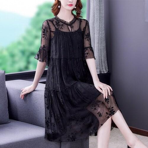 Women Summer Elegant Embroidery Dress Festa High Quality Wedding Party Robe Femme Vintage Runway Designer