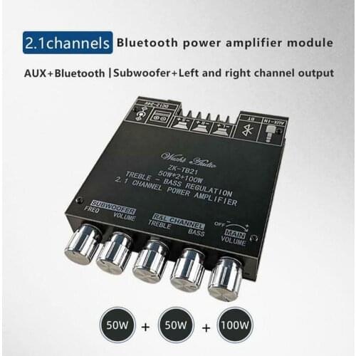 ZK-TB21 TPA3116D2 Bluetooth 5.0 Amplifier Board 50WX2 100W 2.1 Channel Power Audio Stereo Subwoofer Amplifier Board Bass AMP