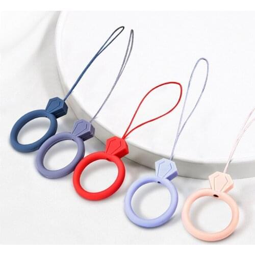 1PCs Silicone Pendant Mobile Phone Straps Cute Cartoon Phone Strap Lanyard Finger Ring Strap Key Ring Mobile Phone Accessories