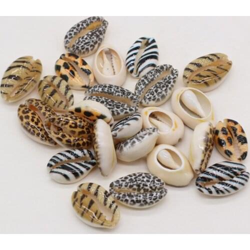 10Pcs Natural Sea Shells Leopard print Cowrie Conch Beads for Tribal Jewelry Making DIY Necklace Bracelet Crafts Accessories