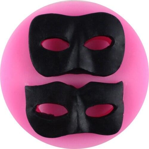 3 pieces/lot) Brand new 7.3*1.1cm man and woman halloween mask shape sililcone fondant cake decorating DIY bakery accessories
