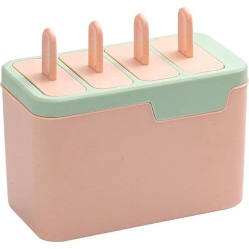 4 Cell Ice Cream Mold Non-Stick Easy Release Ice Pop Mold Popsicle Maker With Lid Stick DIY Homemade Freezer Ice Lolly Mould
