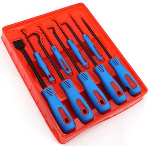 9Pcs Universal Scraper Pick Hook Tool Set Car Auto Repair Tool Chrome Vanadium Steel O Ring Gasket Puller Seal Hook Remover Kits